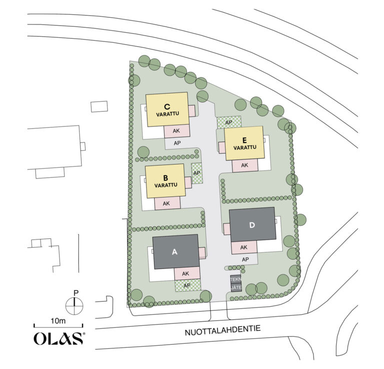Myytavat asunnot Espoo Nuottalahti Merihaukka asemakaavakuva v4